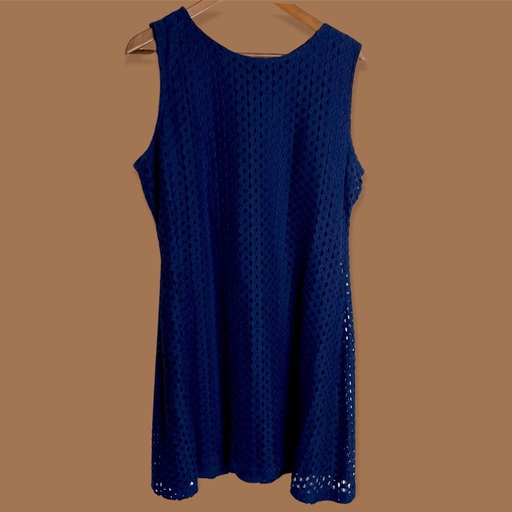 Sharagano Dark Blue Cutout Mini Dress